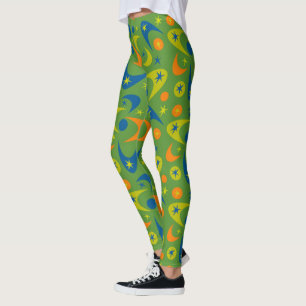 Boomerangs im Mid-Century Stil Leggings