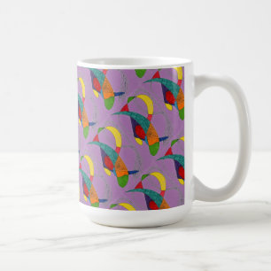 "Boomerangs on Lila Tiled" Abstrakte Design-Tasse Kaffeetasse