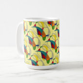 "Boomerangs on Yellow Tiled" Abstrakte Design-Tass Kaffeetasse (Vorderseite Links)