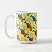 "Boomerangs on Yellow Tiled" Abstrakte Design-Tass Kaffeetasse (Links)
