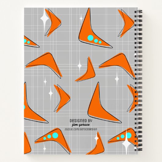 Boomerangs und Sterne Notizblock (Rückseite)