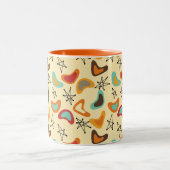 Boomerangs und Sterne Zweifarbige Tasse (Mittel)