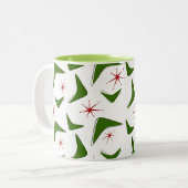 Boomerangs und Sterne Zweifarbige Tasse (Vorderseite Links)