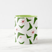 Boomerangs und Sterne Zweifarbige Tasse (Mittel)
