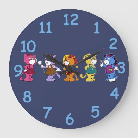 Boomi Cats Große Wanduhr (Vorderseite)