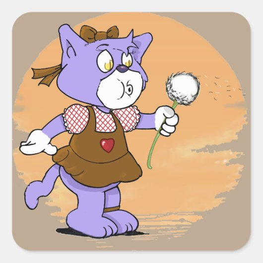 Boomi Cats Quadratischer Aufkleber (Vorderseite)