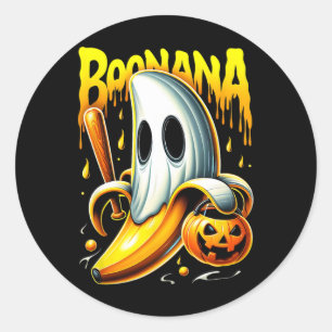 Boonana Ghost Nana Funny Halloween Kostümkunst Runder Aufkleber