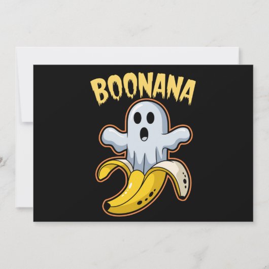 Boonana Niedlich Ghost Banana Halloween Einladung (Vorderseite)