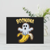 Boonana Niedlich Ghost Banana Halloween Einladung (Stehend Vorderseite)