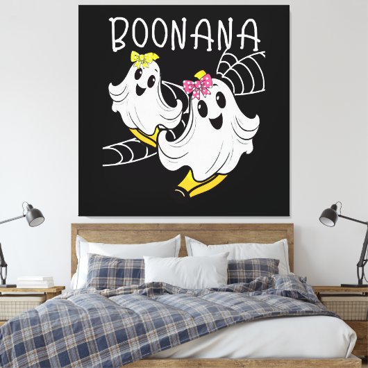 Boonana Niedlich Ghost Banana Halloween Leinwanddruck (Insitu (Schlafzimmer))