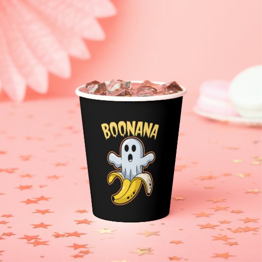 Boonana Niedlich Ghost Banana Halloween Pappbecher (Insitu)