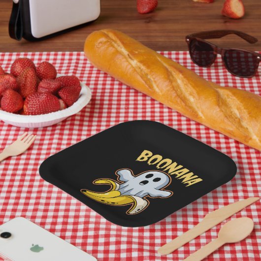 Boonana Niedlich Ghost Banana Halloween Pappteller (Picknick)