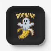 Boonana Niedlich Ghost Banana Halloween Pappteller (Vorderseite)