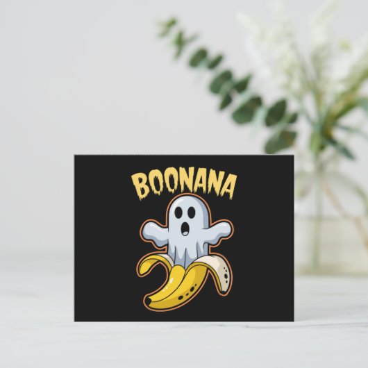 Boonana Niedlich Ghost Banana Halloween Postkarte (Stehend Vorderseite)