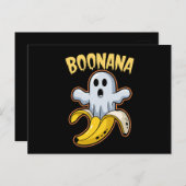 Boonana Niedlich Ghost Banana Halloween Postkarte (Vorne/Hinten)