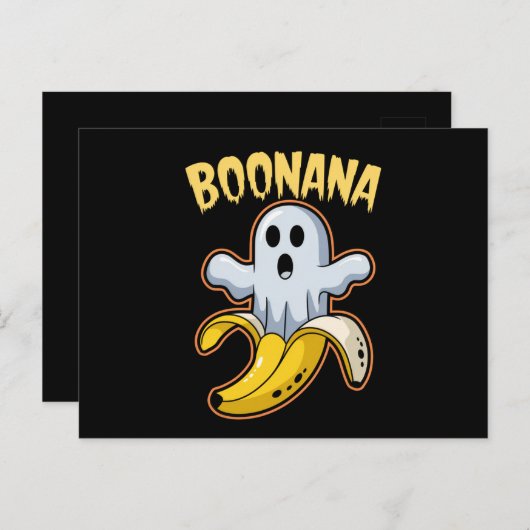Boonana Niedlich Ghost Banana Halloween Postkarte (Vorne/Hinten)