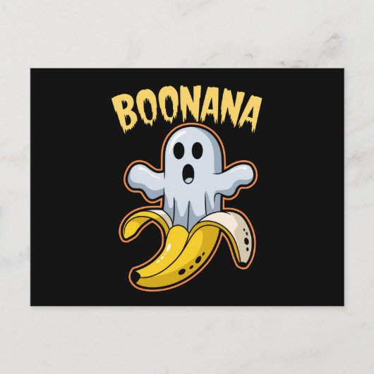 Boonana Niedlich Ghost Banana Halloween Postkarte (Vorderseite)