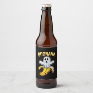 Boonana Süßer Geist Banane Halloween Bierflaschenetikett