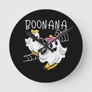 Boonana Süßer Geist Banane Halloween Runde Wanduhr