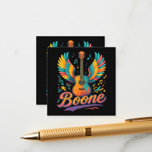 Boone Gitarre Begleitkarte (Vorderseite/Rückseite Beispiel)