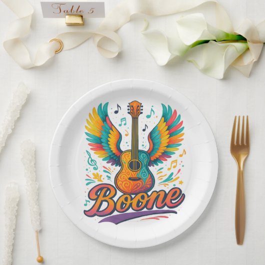 Boone Gitarre Pappteller (Hochzeit)