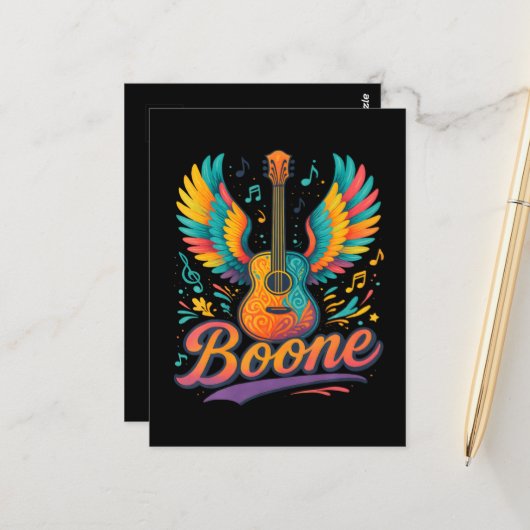 Boone Gitarre Postkarte (Vorderseite/Rückseite Beispiel)