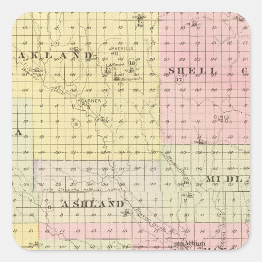 Boone Landkreis, Nebraska Quadratischer Aufkleber (Vorderseite)