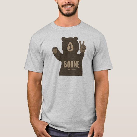 Boone North Carolina Peace Bear T-Shirt (Vorderseite)