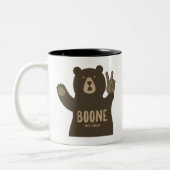 Boone North Carolina Peace Bear Zweifarbige Tasse (Links)
