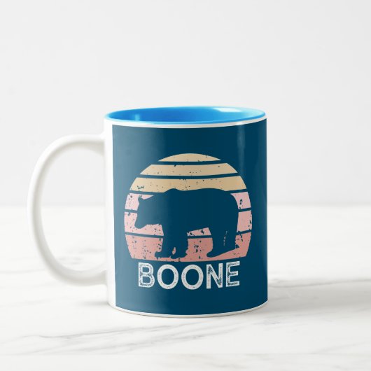 Boone North Carolina Retro Bear Zweifarbige Tasse (Links)