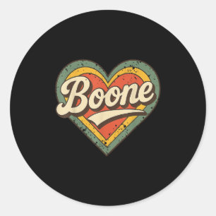 Boone Retro Vintag Hefe Liebe Typografie Design Runder Aufkleber