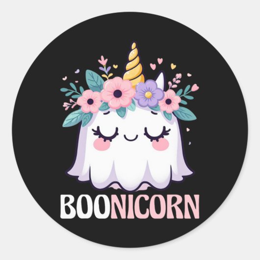 Boonicorn Unicorn Runder Aufkleber (Vorderseite)