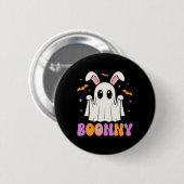 Boonny Niedlich Bunny Ghost Halloween Männer Fraue Button (Vorne & Hinten)