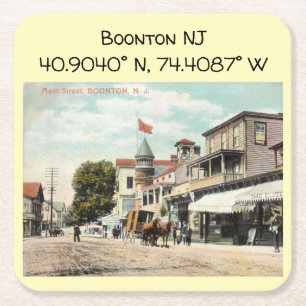 Boonton NJ koordiniert Vintag Style Rechteckiger Pappuntersetzer