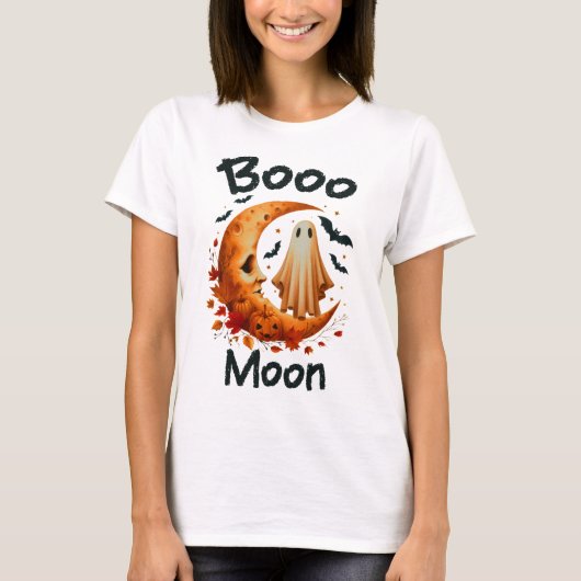 Booo Moon Halloween T-Shirt (Vorderseite)