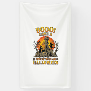 Booo Spooktakuläres Halloween Hexen Kessel Schloss Banner