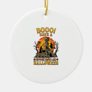 Booo Spooktakuläres Halloween Hexen Kessel Schloss Keramik Ornament
