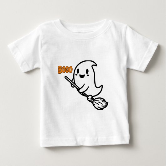 Booo-Spooky Ein Halloween Niedlicher Ghost-Baby-T Baby T-shirt (Vorderseite)