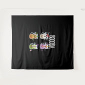 Boooba Kawaii Boba Tea Drink Cat Lover Halloween G Wandteppich (Vorderseite (Horizontal))