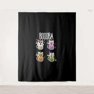 Boooba Kawaii Boba Tea Drink Cat Lover Halloween G Wandteppich
