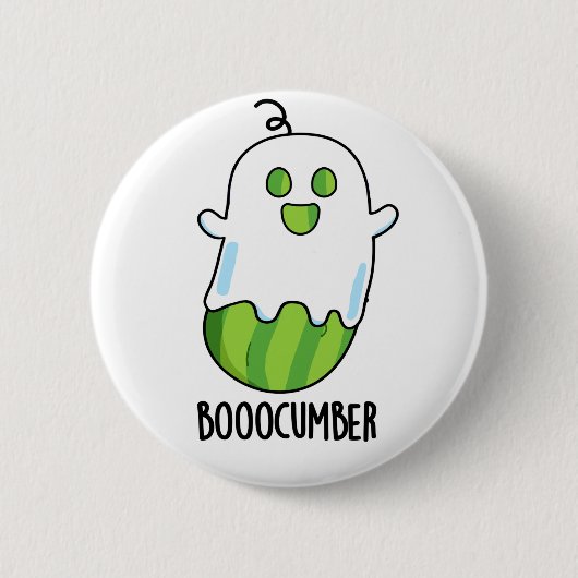 Booocumber Funny Ghost Cucumber Pub Button (Vorderseite)