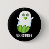 Booocumber Funny Ghost Cucumber Pun Dark BG Button (Vorderseite)