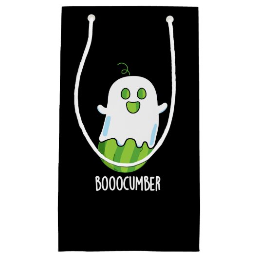 Booocumber Funny Ghost Cucumber Pun Dark BG Kleine Geschenktüte (Vorderseite)