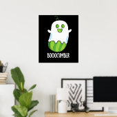 Booocumber Funny Ghost Cucumber Pun Dark BG Poster (Heimbüro)