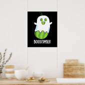 Booocumber Funny Ghost Cucumber Pun Dark BG Poster (Küche)