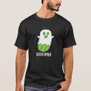Booocumber Funny Ghost Cucumber Pun Dark BG T-Shirt