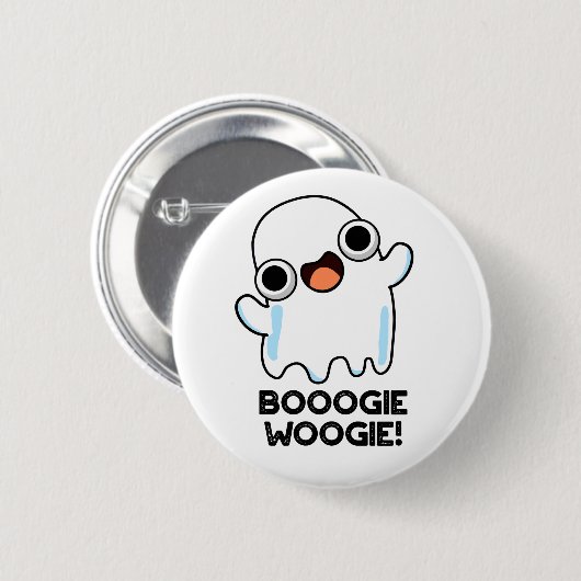 Booogie Woogie Funny Music Ghost Pub Button (Vorne & Hinten)