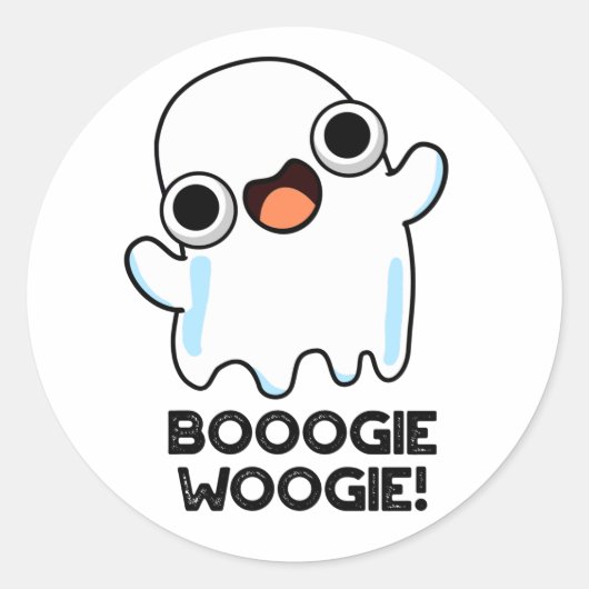 Booogie Woogie Funny Music Ghost Pub Runder Aufkleber (Vorderseite)