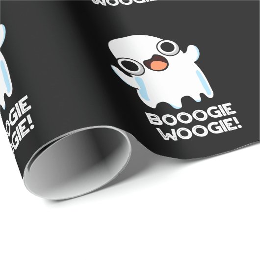 Booogie Woogie Funny Music Ghost Pun Dark BG Geschenkpapier (Rolleneckpunkt)