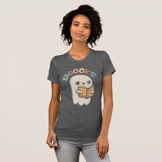 Boooks - Cute ghost reading a book T-Shirt (Vorne ganz)